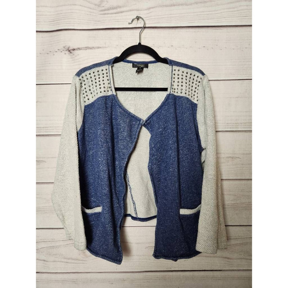 Style & Co. Womens Cardigan Sweater Multicolor Color Block‎ Long Sleeve Plus 1X - Picture 1 of 5
